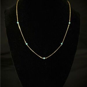 Elegant Gold Necklace with Turquoise Accents